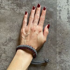 Paracord Bracelet NEW Unisex Maroon Silver Black Handmade USA